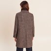 Manteau col montant doubl&eacute; marron femme