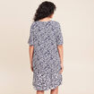 Robe courte &eacute;vas&eacute;e col V bleu femme