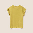 T-shirt col rond manches courtes vert olive femme