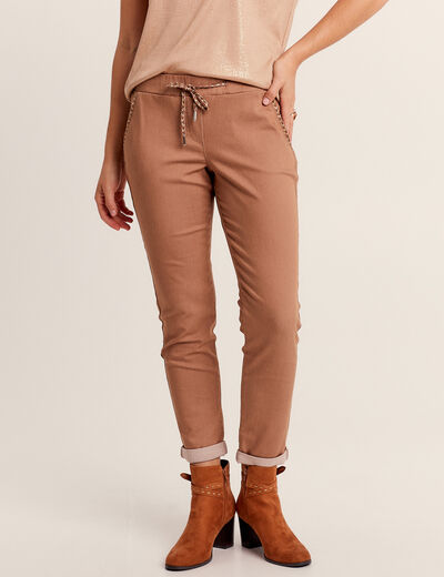 Pantalon jogger 7/8ème marron femme
