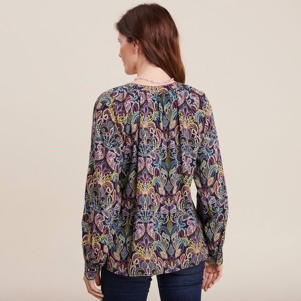 Blouse manches longues multicolore femme