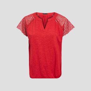 T-shirt manches courtes rose framboise femme