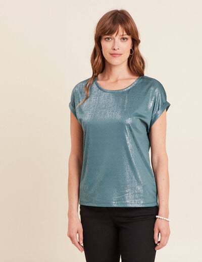 T-shirt manches courtes vert femme
