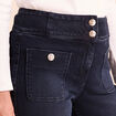 Jean coupe bootcut taille haute denim blue black femme