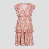 Robe evasee a volants multicolore femme