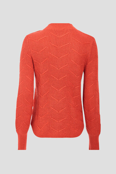 Pull manches longues rouge femme