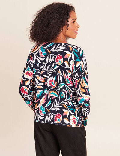 Pull manches longues bleu femme