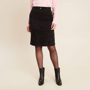 Jupe ajustée suédine noir femme