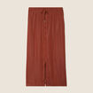 Jupe longue évasée satin marron foncé femme