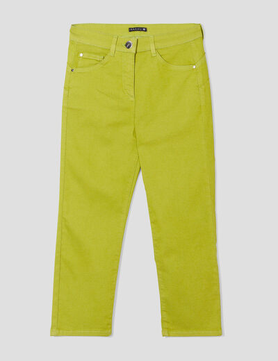 Pantacourt magique Le L&eacute;ger coupe droite vert olive femme
