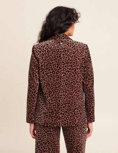 Veste tailleur velours marron femme