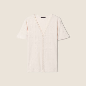 blouse manches courtes brodee ivoire femme Blouse manches courtes brodée ivoire femme