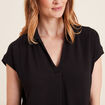 Robe droite col en V noir femme