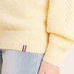 Pull confectionn&eacute; en France jaune pastel femme