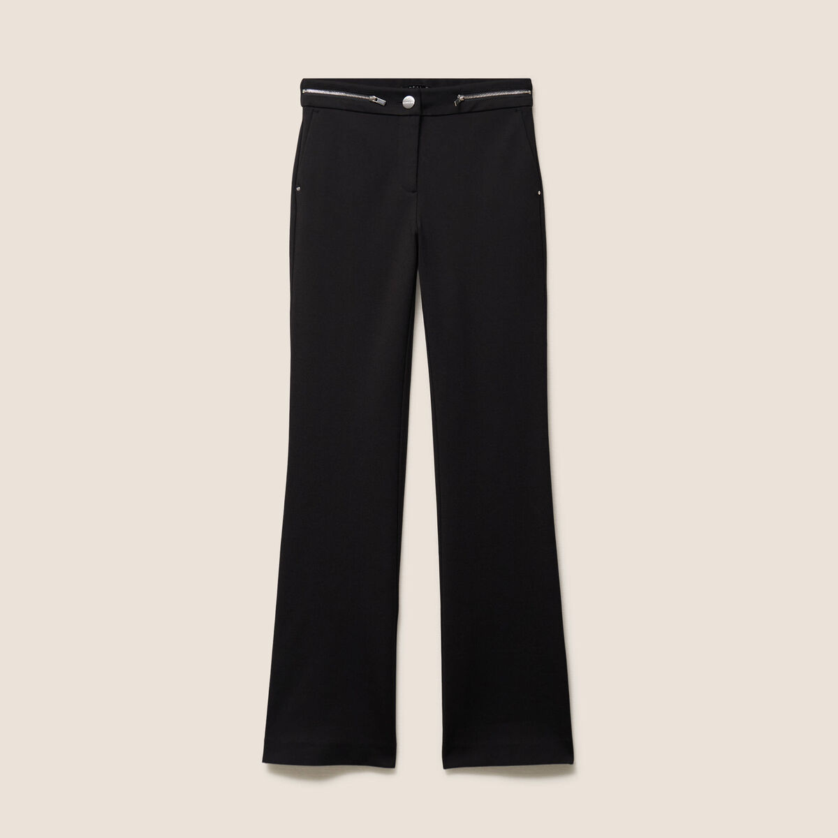 Pantalon bootcut maille taille standard noir femme