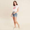 T-shirt manches courtes ecru femme