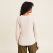 Pull manches longues creme femme