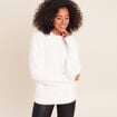 Pull col montant doux ecru femme