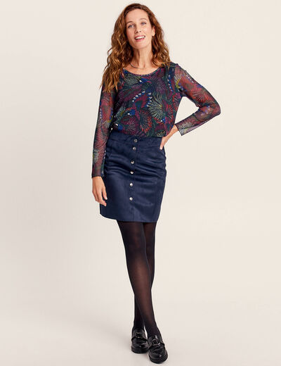 T-shirt manches longues multicolore femme