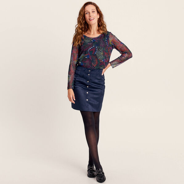T-shirt manches longues multicolore femme