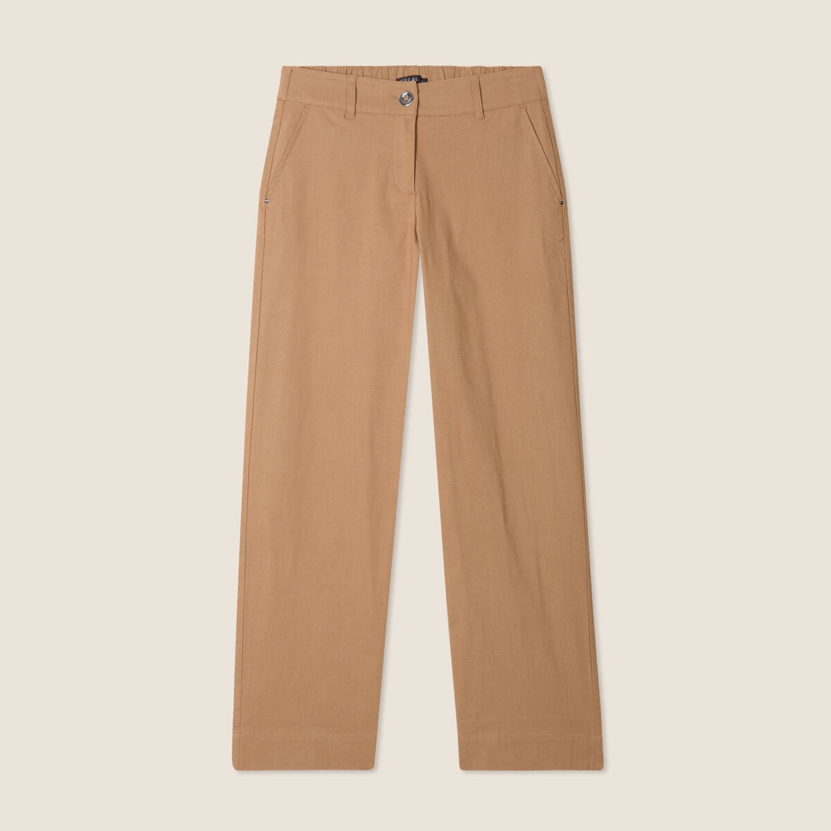 Pantalon large 7/8ème marron femme