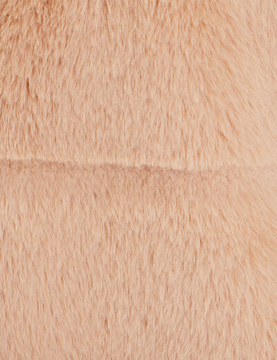 Doudoune droite r&eacute;versible beige femme