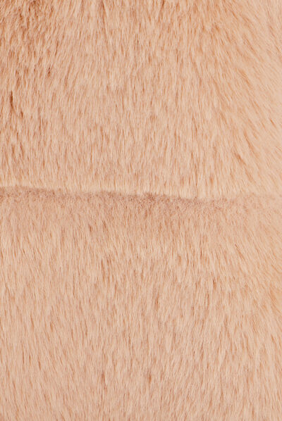 Doudoune droite réversible beige femme
