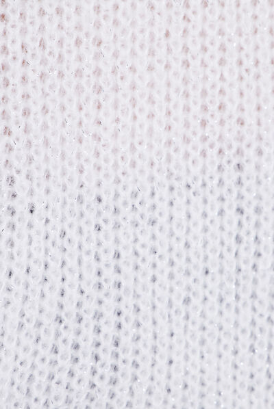 Pull à lacets sur le devant ecru femme