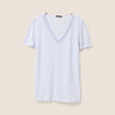 T-shirt manches courtes col en V bleu clair femme