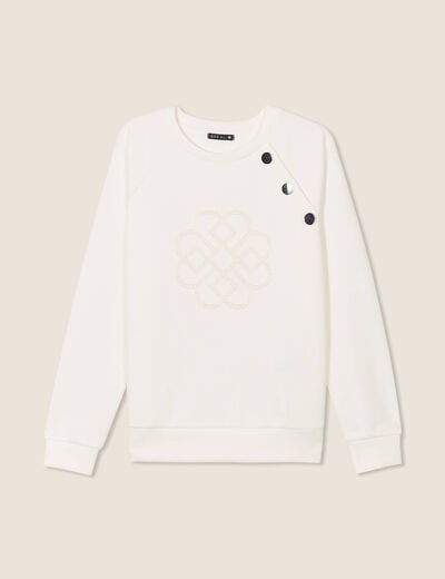 T-shirt manches longues ecru femme