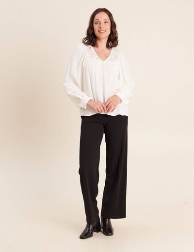 Pantalon taille haute noir femme