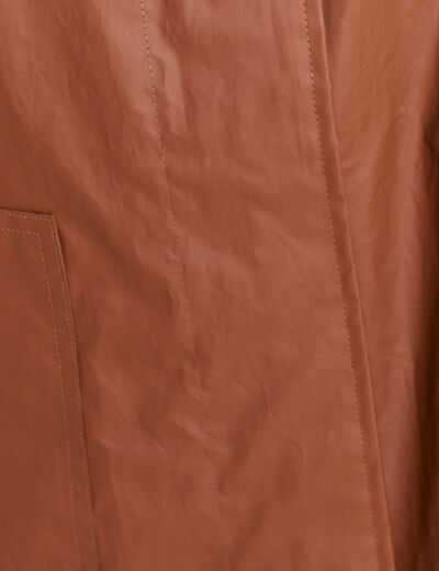 Parka à capuche marron foncé femme