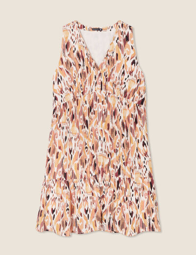 Robe évasée sans manches blanc femme