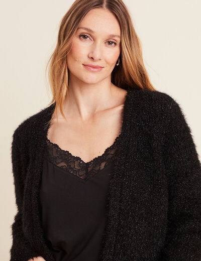 Gilet manches longues noir femme