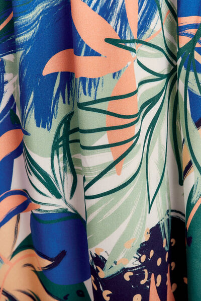 Robe longue évasée à bretelles bleu femme