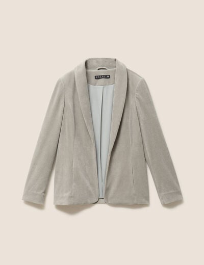 Veste tailleur velours vert clair femme