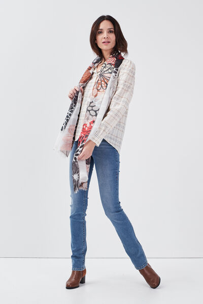 Chemise manches longues beige femme