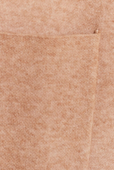 Gilet poncho manches courtes sable femme