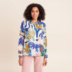 Chemise droite manches longues bleu femme