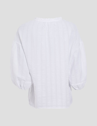 Blouse manches 3/4 ecru femme