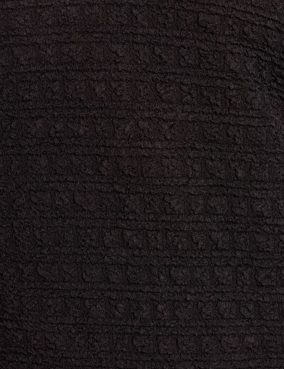 Robe col v manches longues noir femme