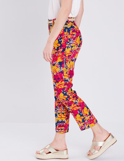 Pantalon à ceinture multicolore femme