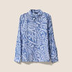 Chemise manches longues fluide bleu femme