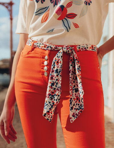 Jean bootcut orange femme