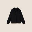 Blouse ample col chemise manches longues noir femme