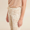 Pantalon paperbag 7/8ème beige femme
