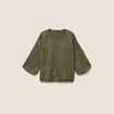 Blouse col rond manches 3/4 bas resserr&eacute; vert kaki femme
