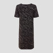 Robe droite manches courtes noir femme