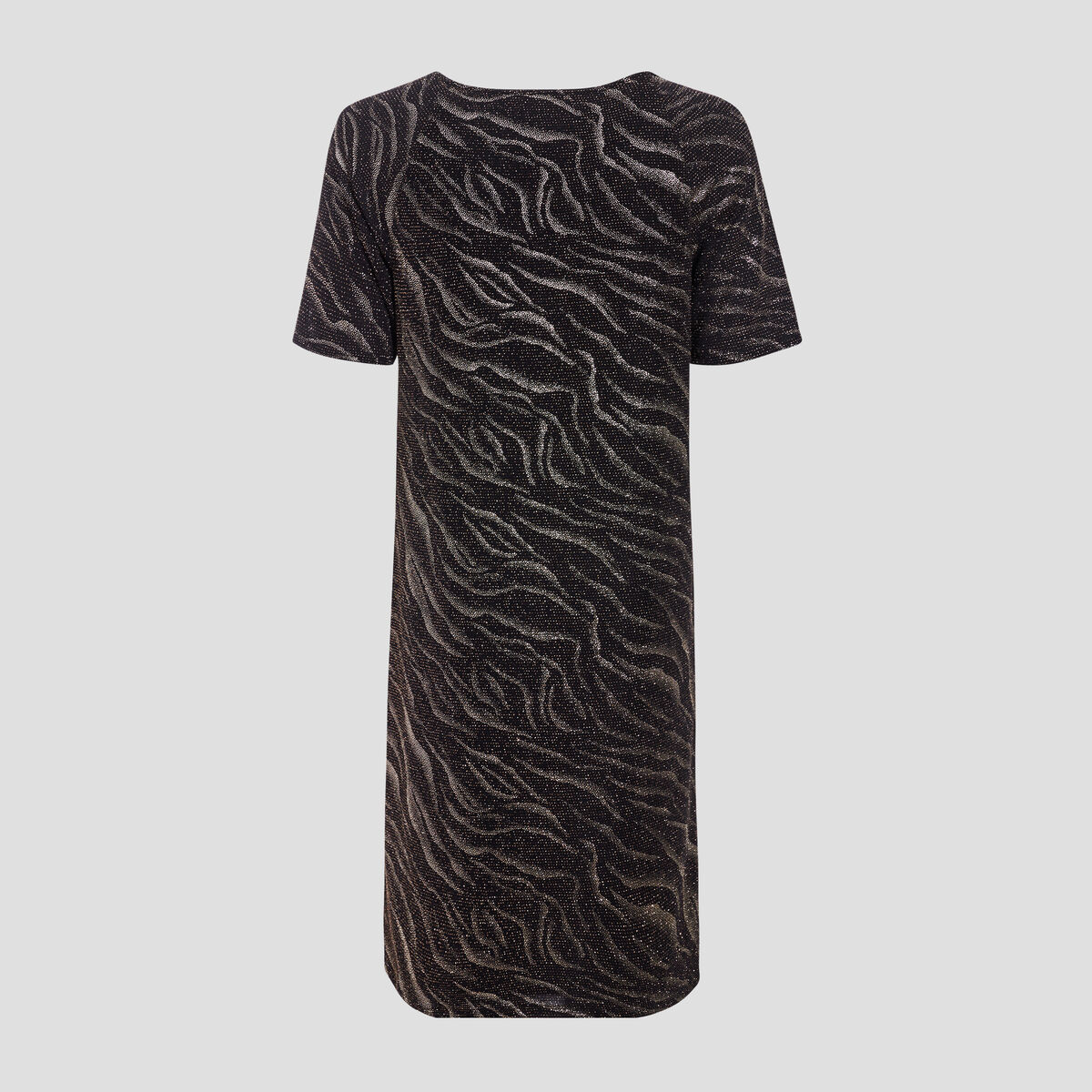 Robe droite manches courtes noir femme