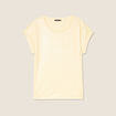 T-shirt manches courtes jaune clair femme